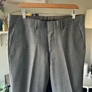 J. Crew Mens Bowely Wool Grey Slim Fit Trousers